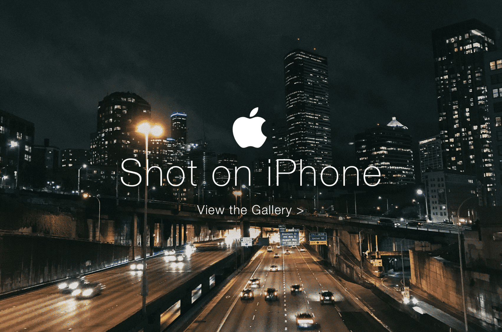 Apple's 'Shot on iPhone' campaign in the US featuring a urban cityscape shot at night