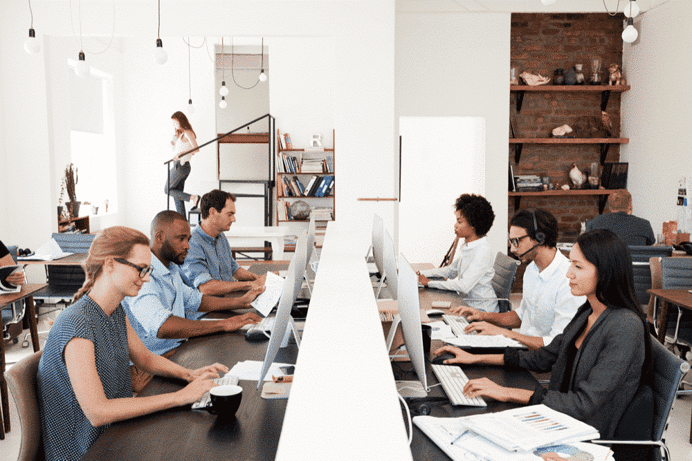People working in an office