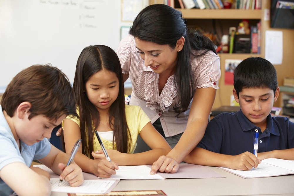 Schoolchildren in a classroom