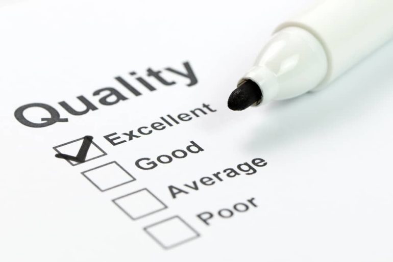 Close up of quality control form and marker
